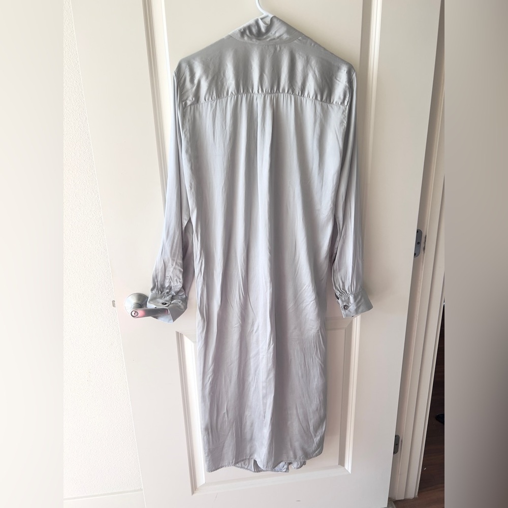 Ann Demeulemeester Silk Satin Tied Button Down Casual Relaxed Shirt Midi Dress - Picture 7 of 10